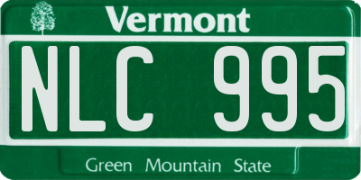 VT license plate NLC995