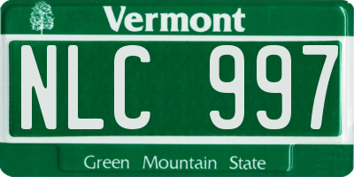 VT license plate NLC997