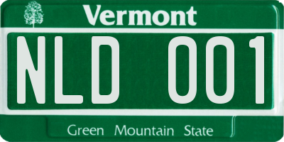 VT license plate NLD001
