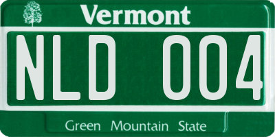 VT license plate NLD004