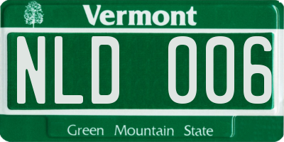 VT license plate NLD006