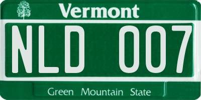 VT license plate NLD007