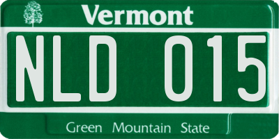VT license plate NLD015