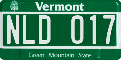 VT license plate NLD017