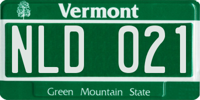 VT license plate NLD021