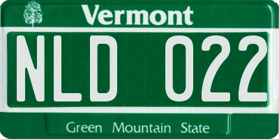 VT license plate NLD022