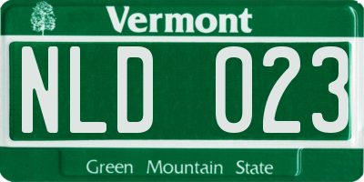 VT license plate NLD023