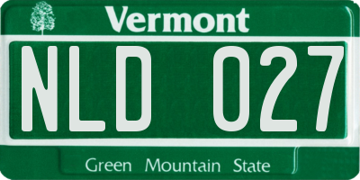 VT license plate NLD027