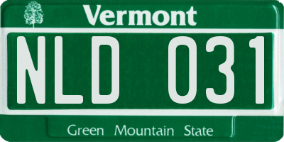 VT license plate NLD031