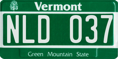VT license plate NLD037