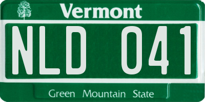 VT license plate NLD041