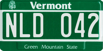VT license plate NLD042