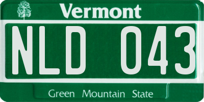 VT license plate NLD043