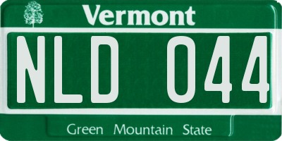 VT license plate NLD044