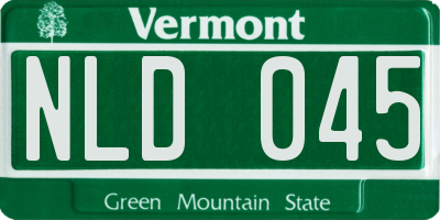 VT license plate NLD045
