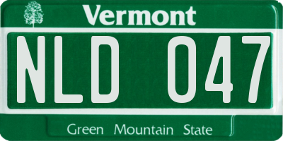 VT license plate NLD047