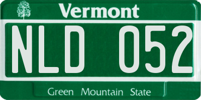 VT license plate NLD052