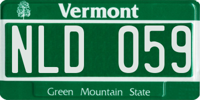 VT license plate NLD059