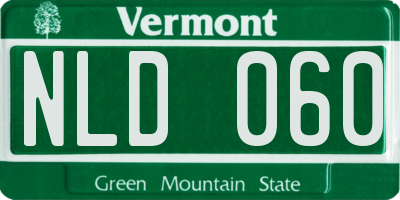 VT license plate NLD060