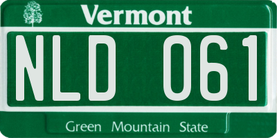 VT license plate NLD061