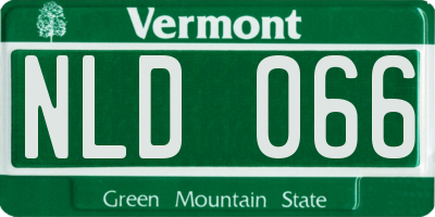 VT license plate NLD066