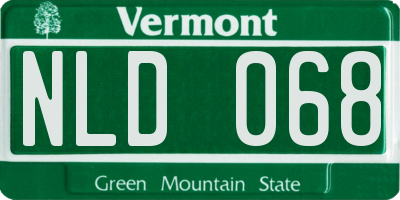 VT license plate NLD068