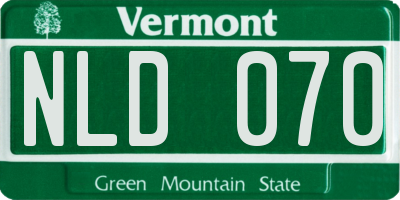 VT license plate NLD070