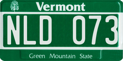 VT license plate NLD073