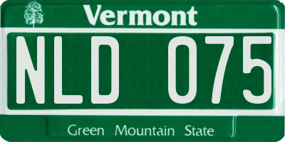 VT license plate NLD075