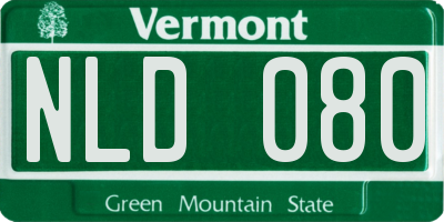 VT license plate NLD080