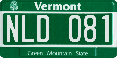 VT license plate NLD081