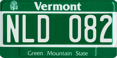 VT license plate NLD082