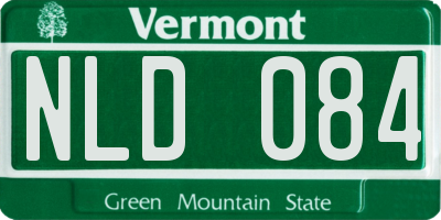 VT license plate NLD084