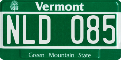 VT license plate NLD085