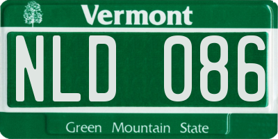 VT license plate NLD086