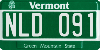 VT license plate NLD091