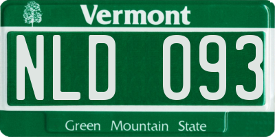 VT license plate NLD093