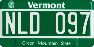 VT license plate NLD097