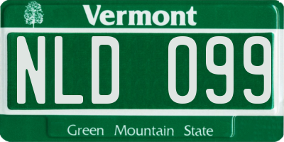 VT license plate NLD099