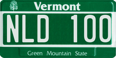 VT license plate NLD100