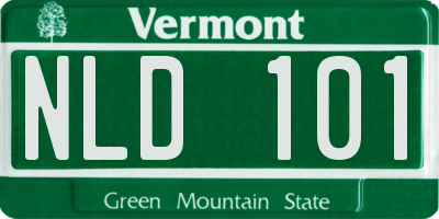 VT license plate NLD101
