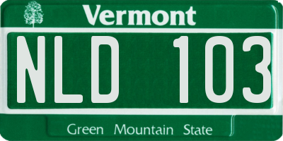 VT license plate NLD103