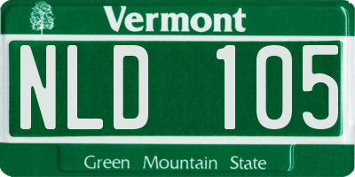 VT license plate NLD105