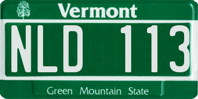 VT license plate NLD113