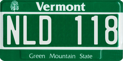 VT license plate NLD118