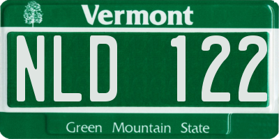 VT license plate NLD122