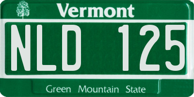 VT license plate NLD125