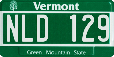 VT license plate NLD129