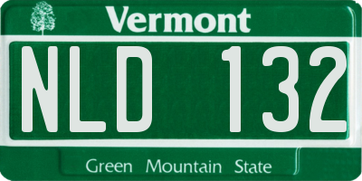 VT license plate NLD132