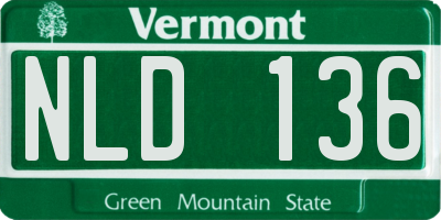 VT license plate NLD136